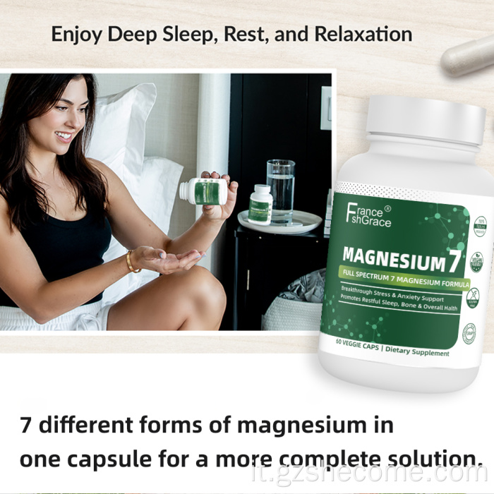 Shecome Magnesium 7 capsule Supporto osseo per lo stress del sonno